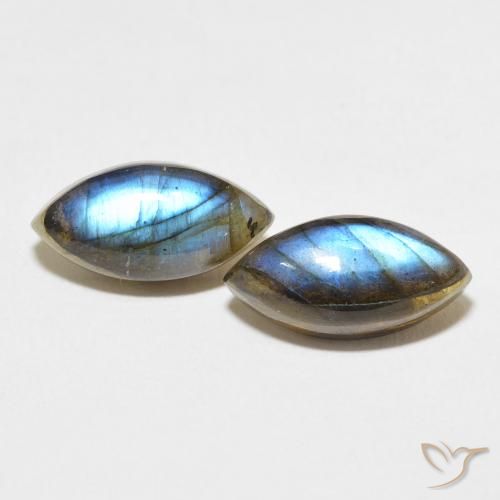 7.51ctw Naturale Multicolore Labradorite, Taglio marquise, Traslucido