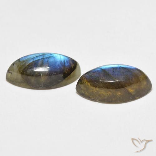 Gemme di Labradorite Multicolore naturale da 7.51 ct, Taglio marquise, Traslucido