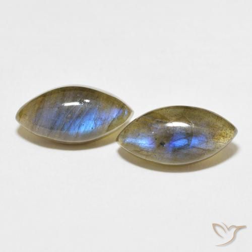 7.20ctw Naturale Multicolore Labradorite, Taglio marquise, Traslucido