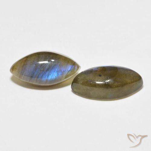 Gemme di Labradorite Multicolore naturale da 7.20 ct, Taglio marquise, Traslucido