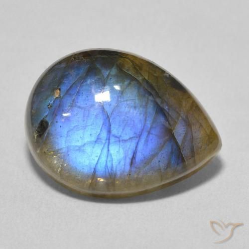 8.26ct Naturale Multicolore Labradorite, Forma a pera, Traslucido