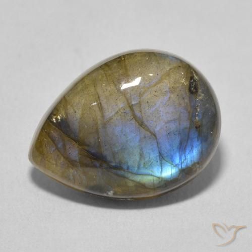 Labradorite Multicolore naturale da 8.26 ct, Forma a pera, Traslucido