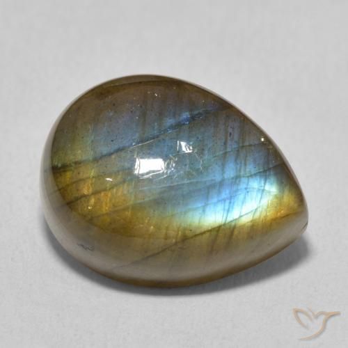 Labradorite Multicolore naturale da 11.00 ct, Forma a pera, Traslucido
