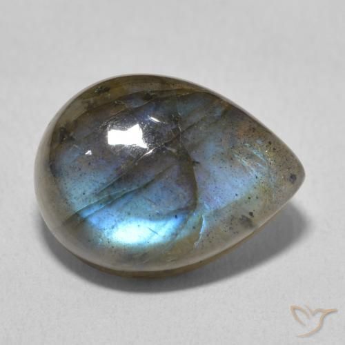 Labradorite Multicolore naturale da 10.74 ct, Forma a pera, Traslucido