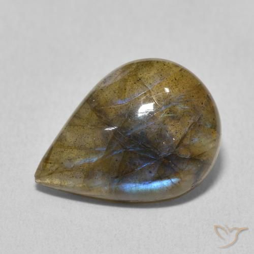 Labradorite Multicolore naturale da 6.23 ct, Forma a pera, Traslucido