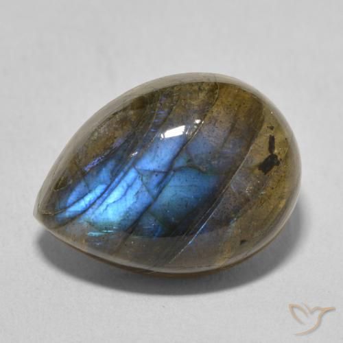 10.22ct Naturale Multicolore Labradorite, Forma a pera, Traslucido