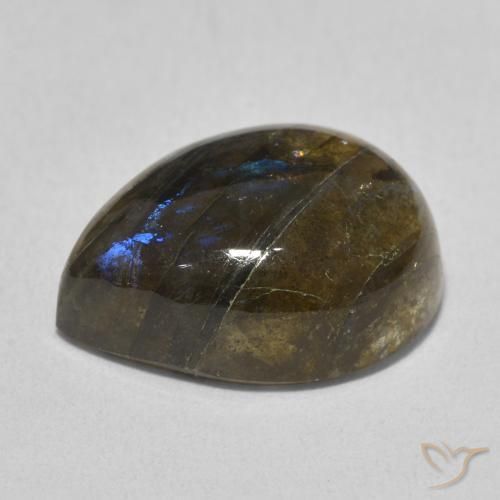 Labradorite Multicolore naturale da 10.22 ct, Forma a pera, Traslucido