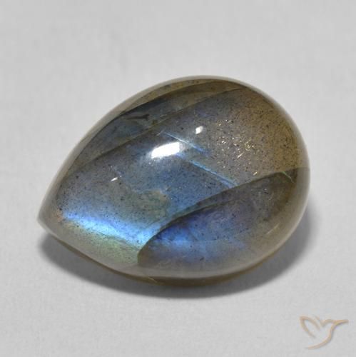 Labradorite Multicolore naturale da 10.20 ct, Forma a pera, Traslucido
