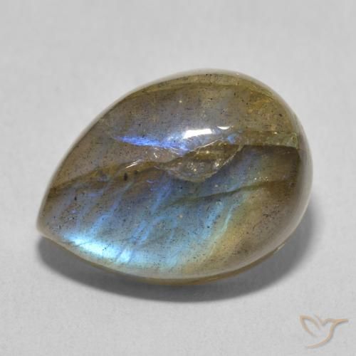 Labradorite Multicolore naturale da 10.35 ct, Forma a pera, Traslucido