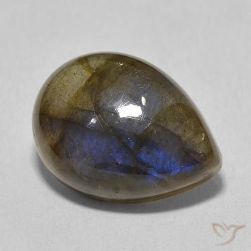 Labradorite Multicolore naturale da 9.73 ct, Forma a pera, Traslucido