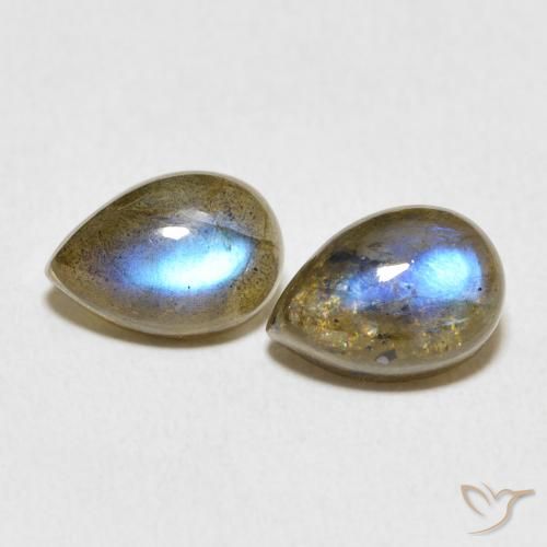 5.36ctw Naturale Multicolore Labradorite, Forma a pera, Traslucido