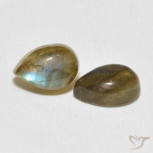Gemme di Labradorite Multicolore naturale da 4.79 ct, Forma a pera, Traslucido