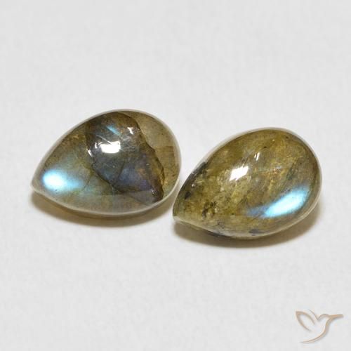 5.26ctw Naturale Multicolore Labradorite, Forma a pera, Traslucido