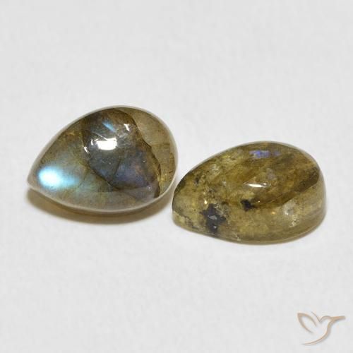Gemme di Labradorite Multicolore naturale da 5.26 ct, Forma a pera, Traslucido