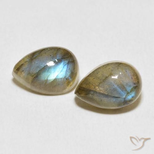 5.47ctw Naturale Multicolore Labradorite, Forma a pera, Traslucido