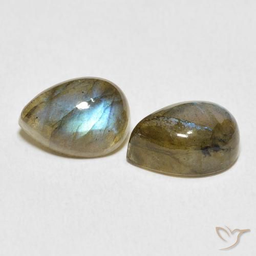 Gemme di Labradorite Multicolore naturale da 5.47 ct, Forma a pera, Traslucido