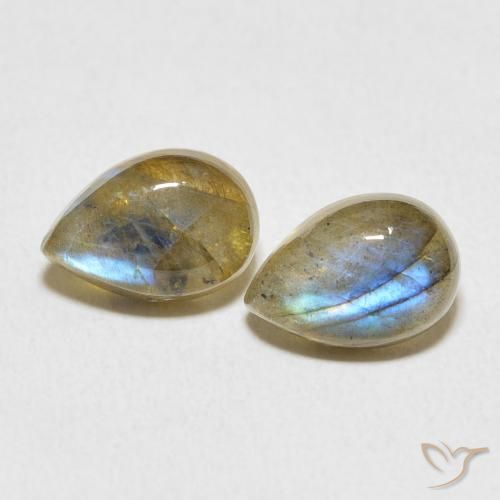 4.73ctw Naturale Multicolore Labradorite, Forma a pera, Traslucido