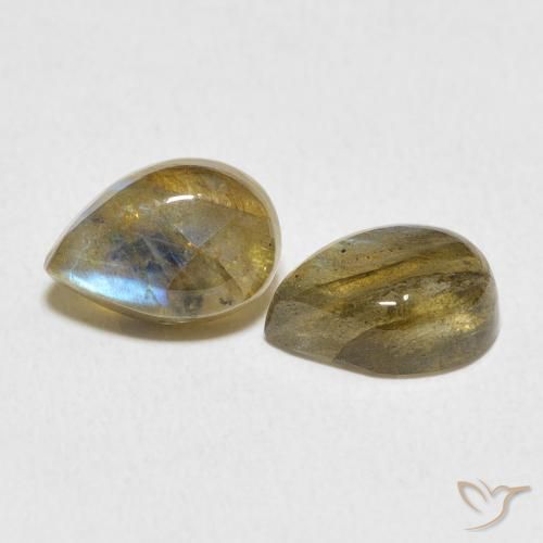 Gemme di Labradorite Multicolore naturale da 4.73 ct, Forma a pera, Traslucido