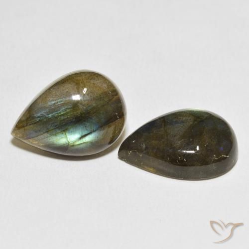 Gemme di Labradorite Multicolore naturale da 10.82 ct, Forma a pera, Traslucido