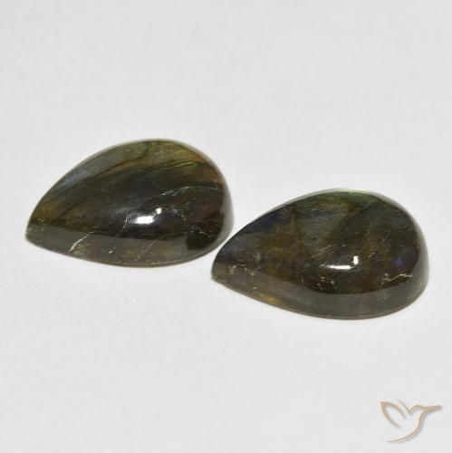Gemme di Labradorite Multicolore naturale da 10.82 ct, Forma a pera, Traslucido