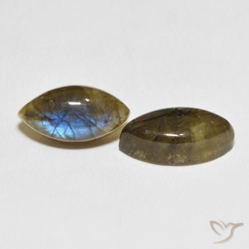 Gemme di Labradorite Multicolore naturale da 11.07 ct, Taglio marquise, Traslucido