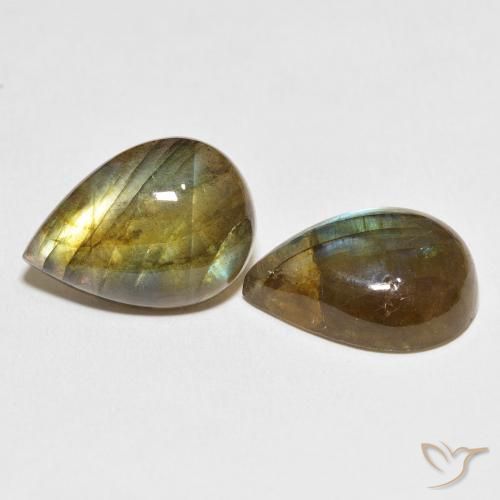 Gemme di Labradorite Multicolore naturale da 22.48 ct, Forma a pera, Traslucido