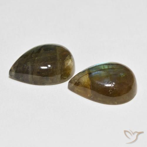 Gemme di Labradorite Multicolore naturale da 22.48 ct, Forma a pera, Traslucido