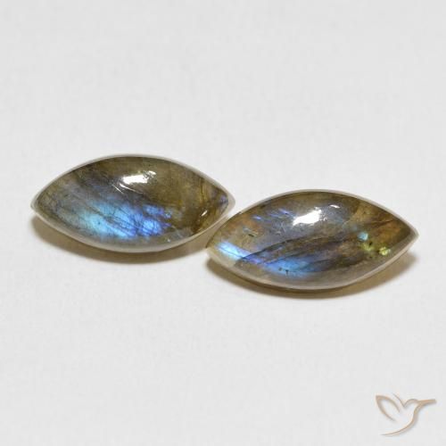 6.55ctw Naturale Multicolore Labradorite, Taglio marquise, Traslucido