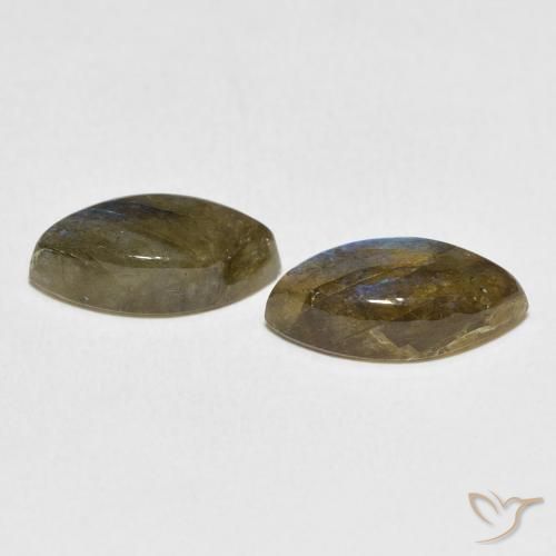 Gemme di Labradorite Multicolore naturale da 6.55 ct, Taglio marquise, Traslucido