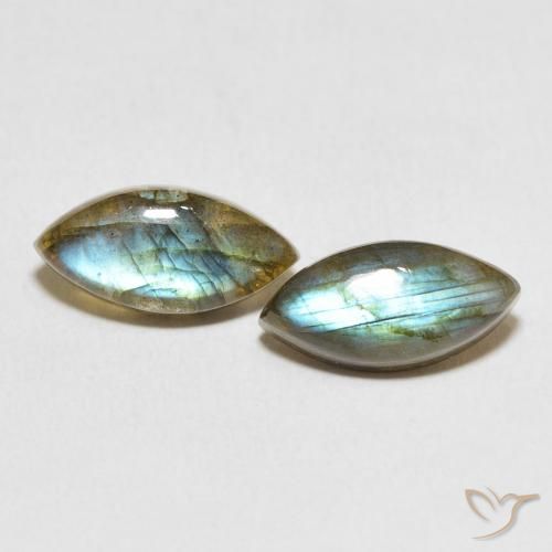 6.54ctw Naturale Multicolore Labradorite, Taglio marquise, Traslucido