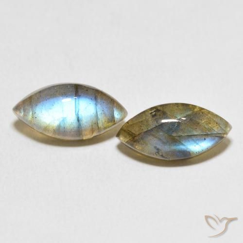 7.83ctw Naturale Multicolore Labradorite, Taglio marquise, Traslucido