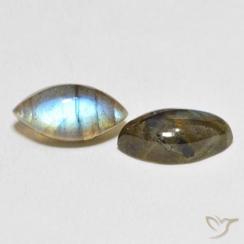 Gemme di Labradorite Multicolore naturale da 7.83 ct, Taglio marquise, Traslucido