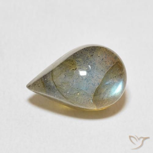 4.47ct Naturale Multicolore Labradorite, Forma a pera, Traslucido