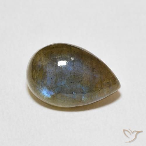Labradorite Multicolore naturale da 3.87 ct, Forma a pera, Traslucido