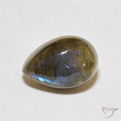 Labradorite Multicolore naturale da 3.92 ct, Forma a pera, Traslucido