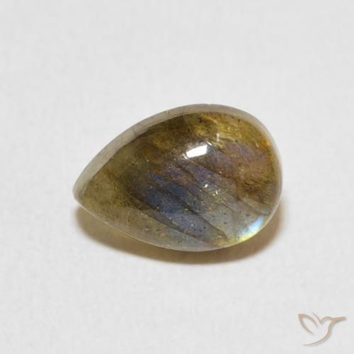 Labradorite Multicolore naturale da 1.80 ct, Forma a pera, Traslucido
