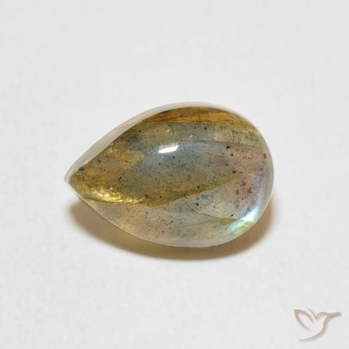 2.61ct Naturale Multicolore Labradorite, Forma a pera, Traslucido
