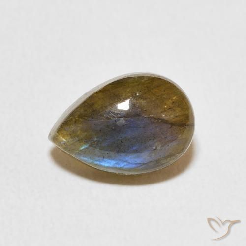 2.73ct Naturale Multicolore Labradorite, Forma a pera, Traslucido
