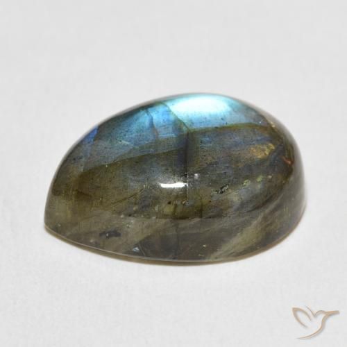 Labradorite Multicolore naturale da 13.20 ct, Forma a pera, Traslucido