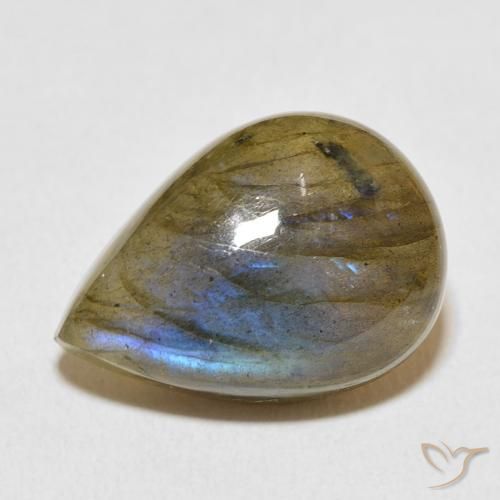 Labradorite Multicolore naturale da 12.67 ct, Forma a pera, Traslucido
