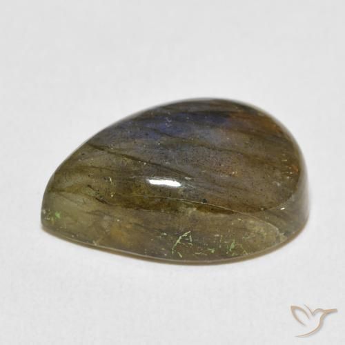 Labradorite Multicolore naturale da 12.67 ct, Forma a pera, Traslucido
