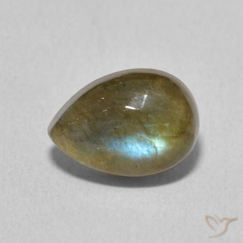 2.30ct Naturale Multicolore Labradorite, Forma a pera, Traslucido