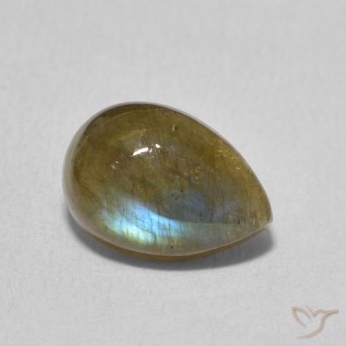 Labradorite Multicolore naturale da 2.30 ct, Forma a pera, Traslucido
