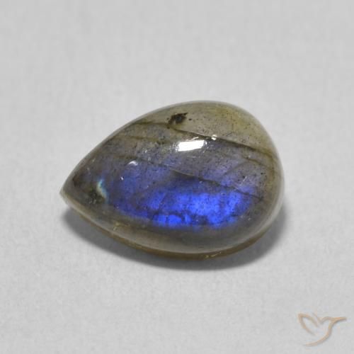 2.57ct Naturale Multicolore Labradorite, Forma a pera, Traslucido