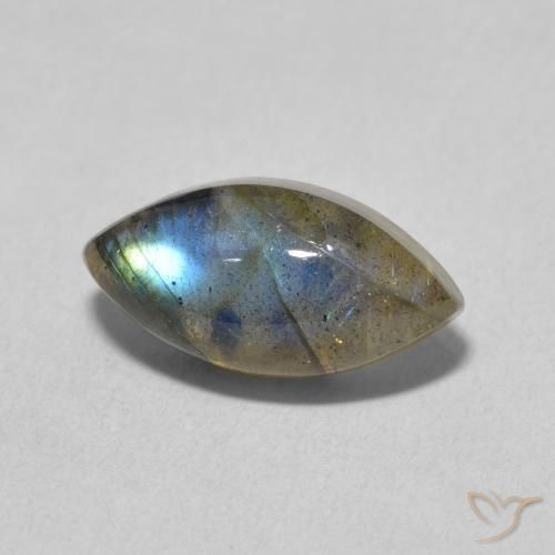 Labradorite Multicolore naturale da 3.87 ct, Taglio marquise, Traslucido