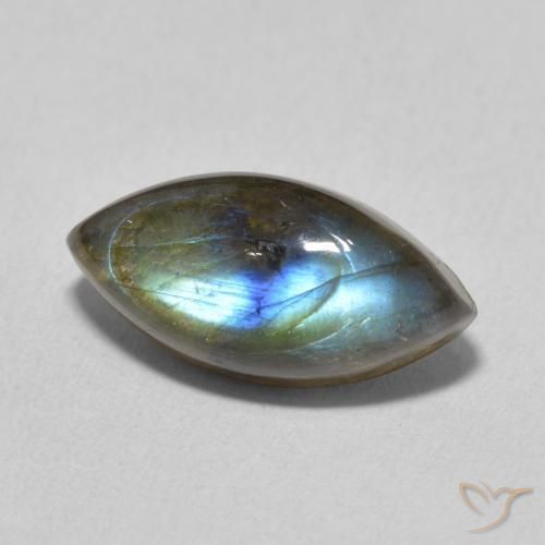 Labradorite Multicolore naturale da 5.88 ct, Taglio marquise, Traslucido