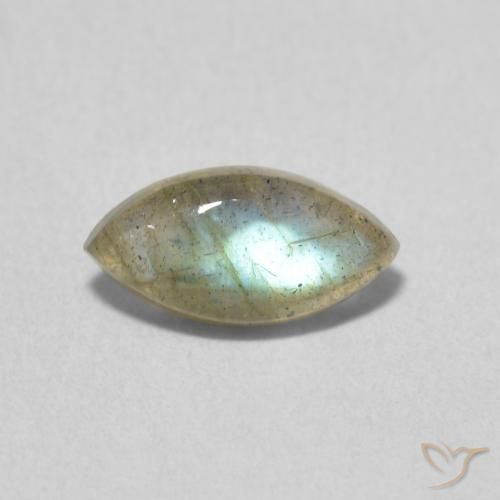 1.18ct Naturale Multicolore Labradorite, Taglio marquise, Traslucido