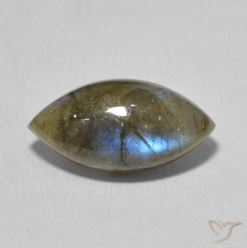 5.02ct Naturale Multicolore Labradorite, Taglio marquise, Traslucido