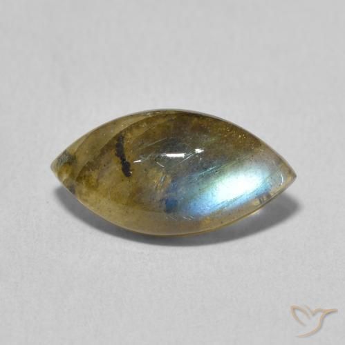2.83ct Naturale Multicolore Labradorite, Taglio marquise, Traslucido