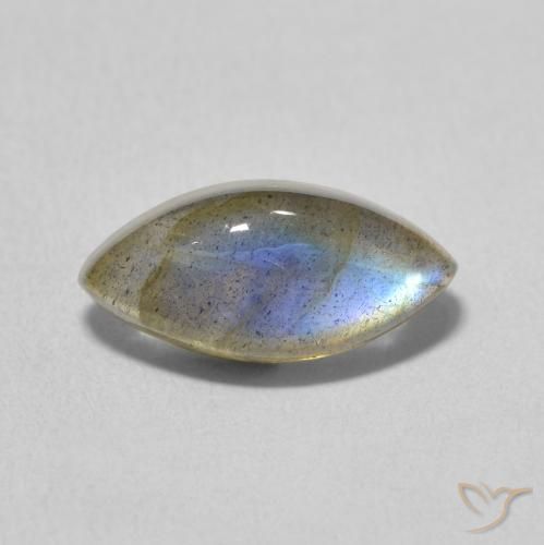 3.27ct Naturale Multicolore Labradorite, Taglio marquise, Traslucido